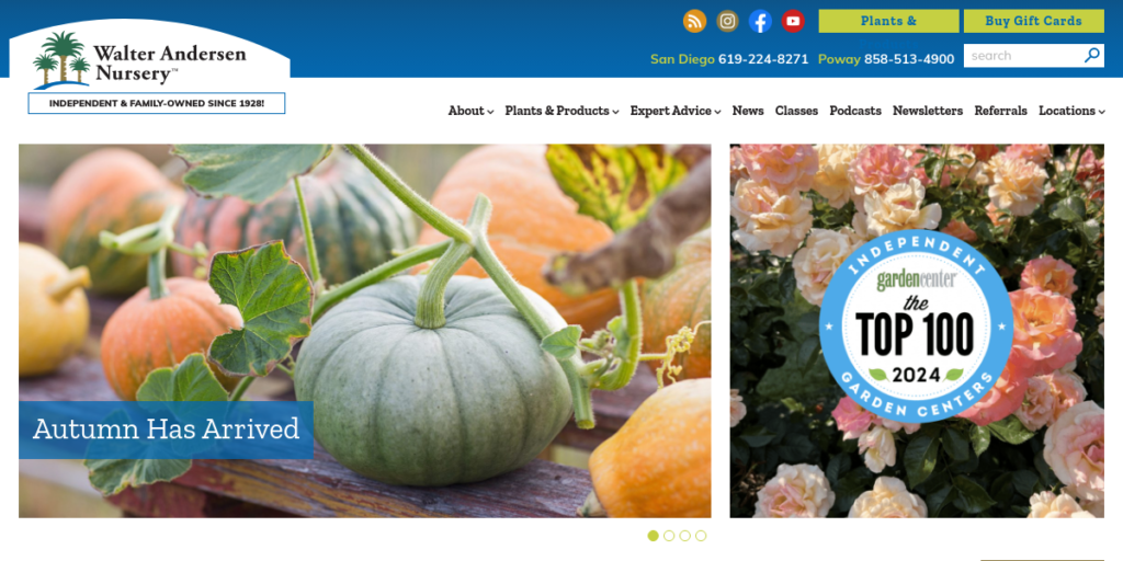 Garden Center Website Design 3 Walter Andersen