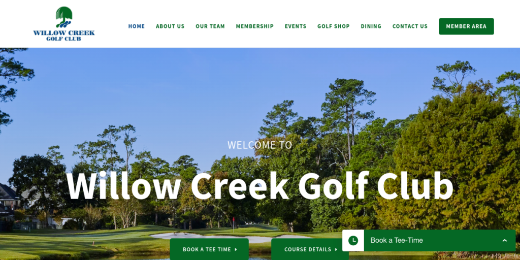 Golf Course Website Design 29 Willow Creek Golf Club TX