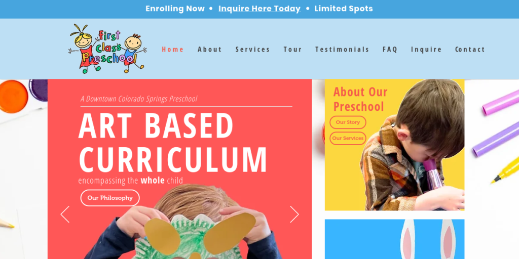 Kindergarten Website Design 17 First Class Preschool