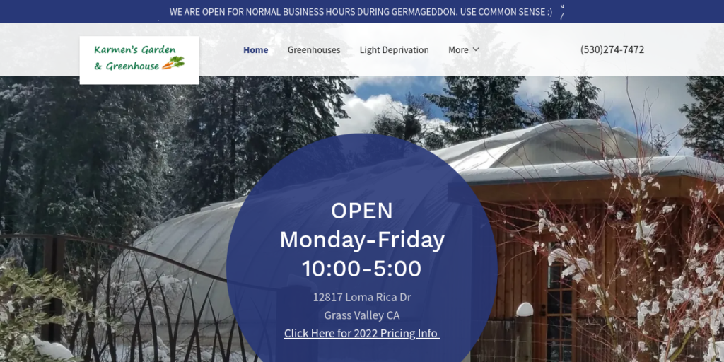 Greenhouse Website Design 20 Karmens Garden