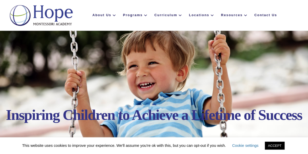 Kindergarten Website Design 7 Montessori Child