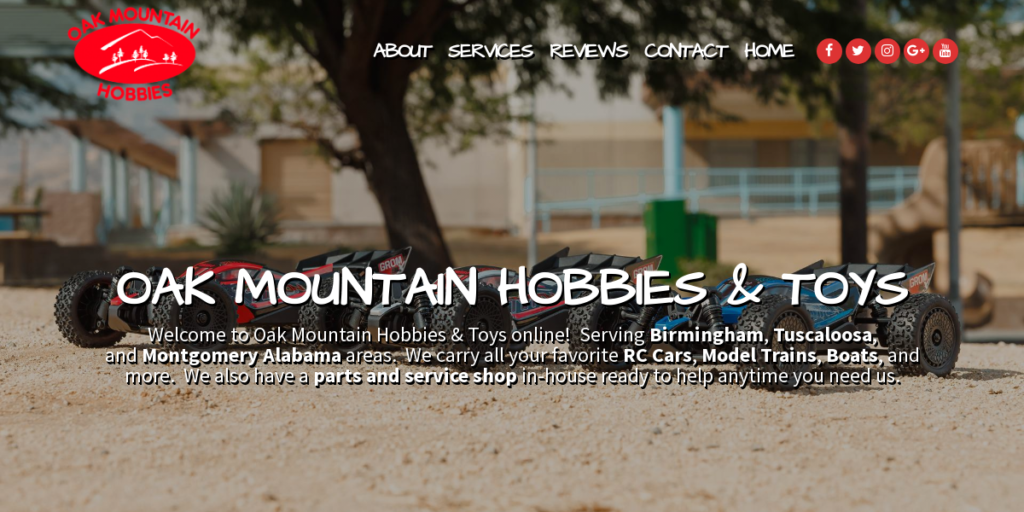Toy store Website Design 18 Oak Mountain Hobbies