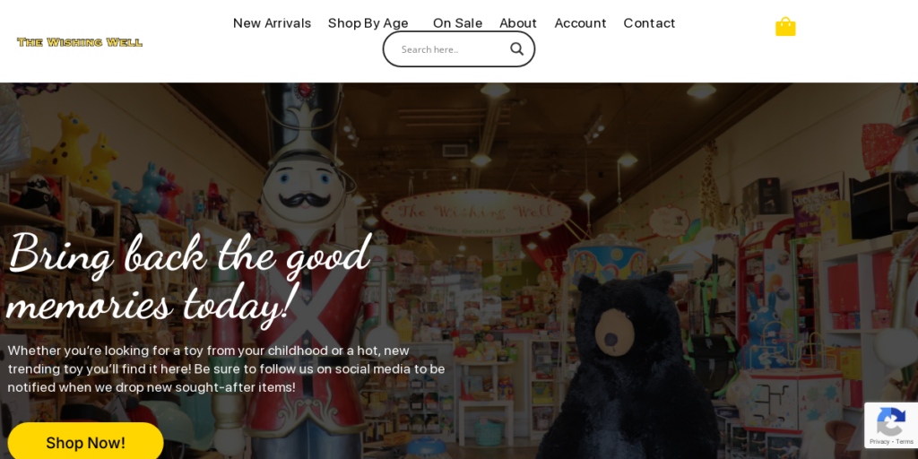 Toy store Website Design 2 The Wishing Well Shop