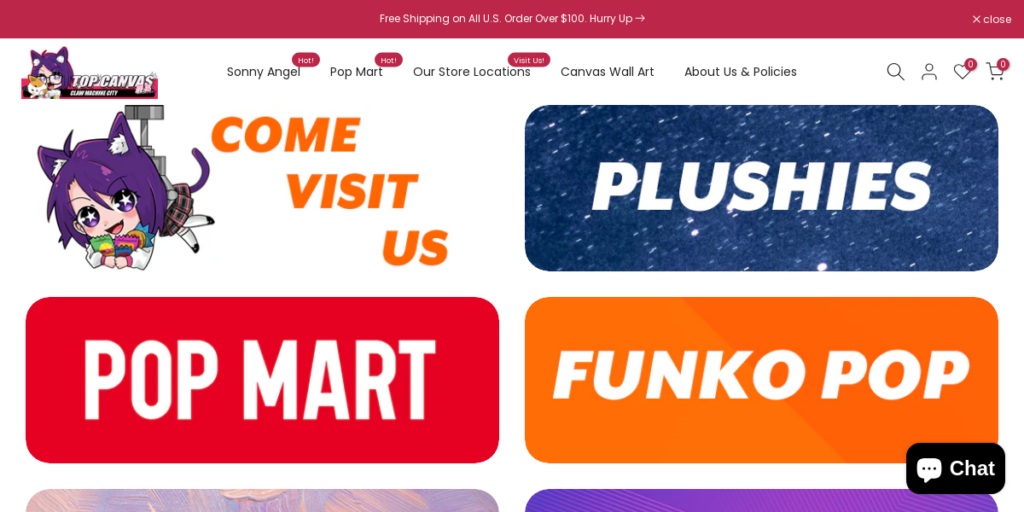 Toy store Website Design 1 Top Canvas