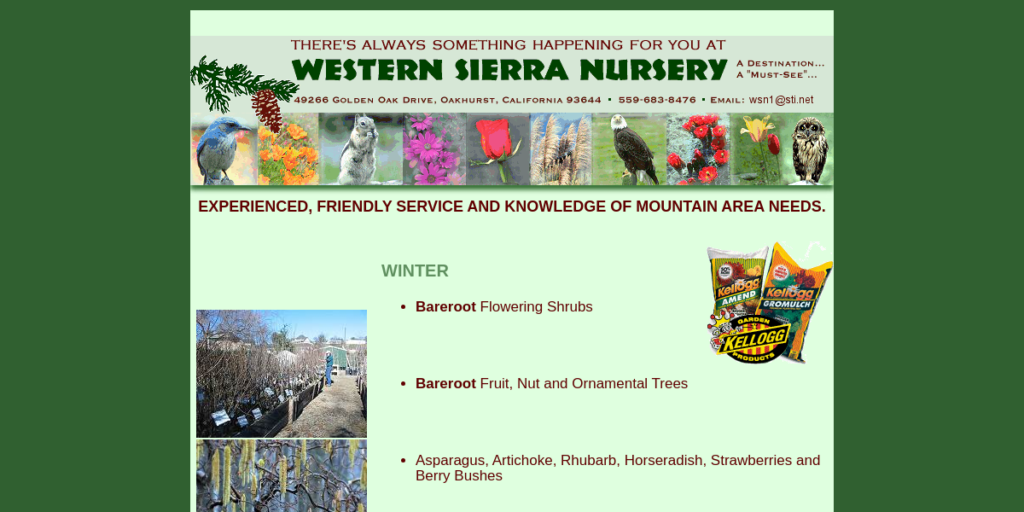 Greenhouse Website Design 29 Western Sierra Nursery
