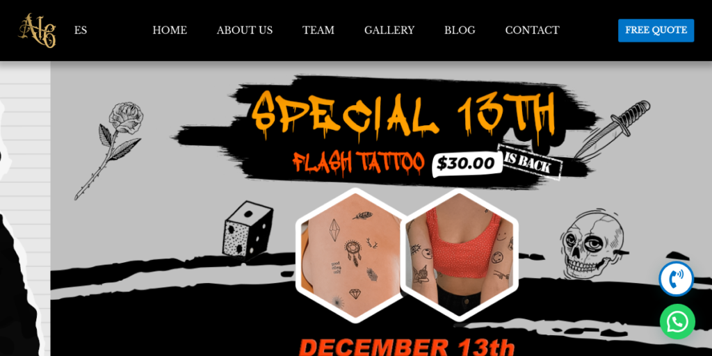 Tattoo Artist Website Design 18 Anarchy 16 Tattoo