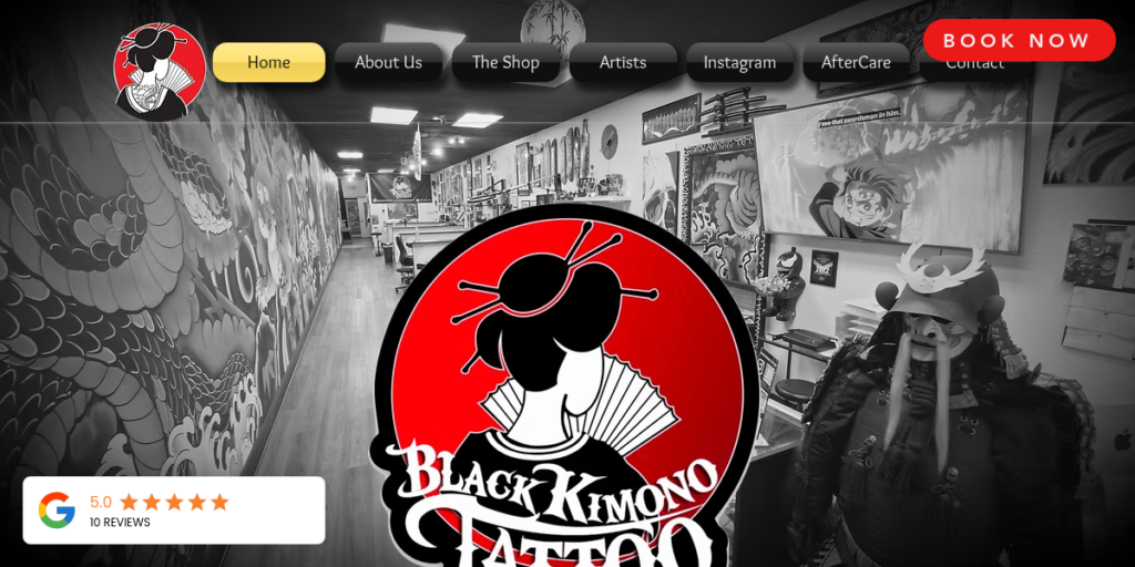 Tattoo Artist Website Design 14 Black kimono Tattoo