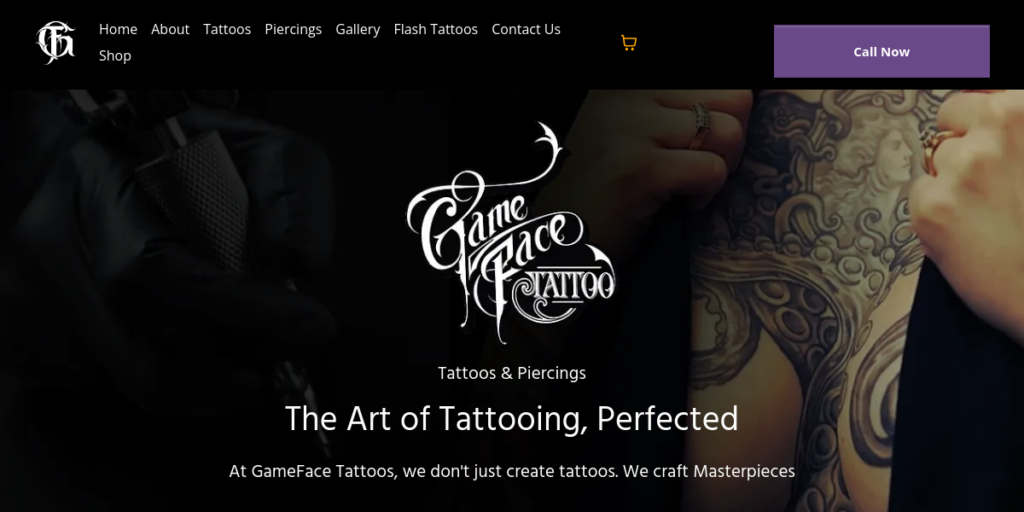Tattoo Artist Website Design 12 Game Face Tattoo