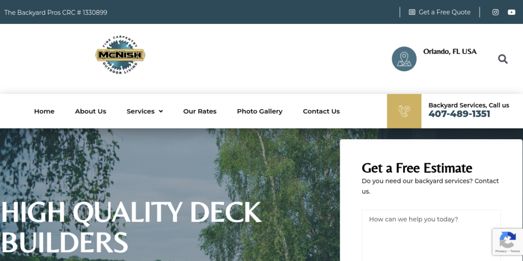 Deck Builders Website Design 26 Mcnish Outdoor Living
