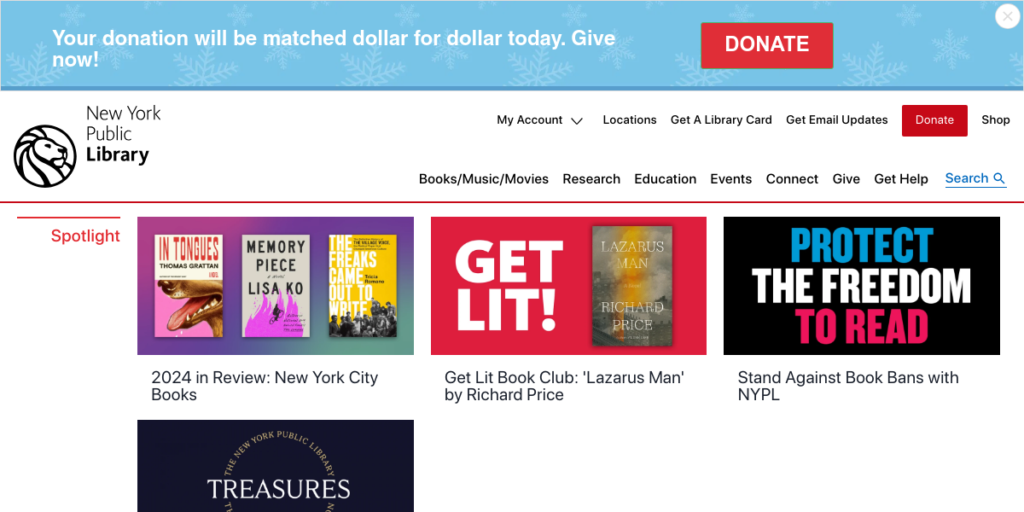 Library Website Design 6 New York Public Library 1