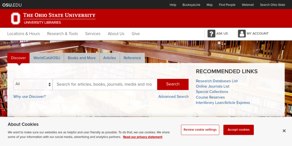 Library Website Design 14 Ohio State University Libraries