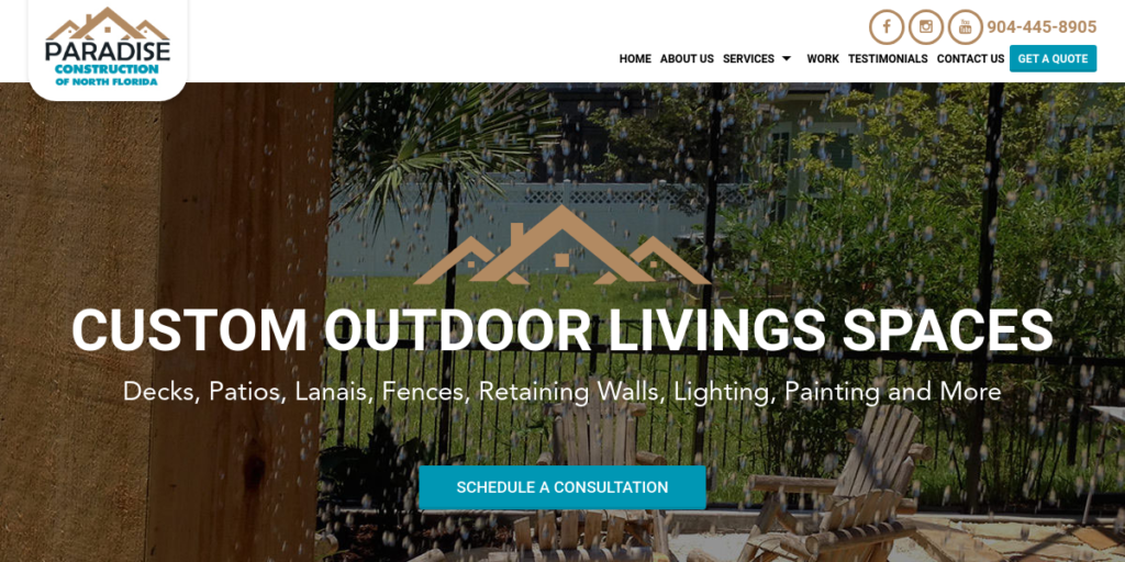 Deck Builders Website Design 21 Paradise Construction