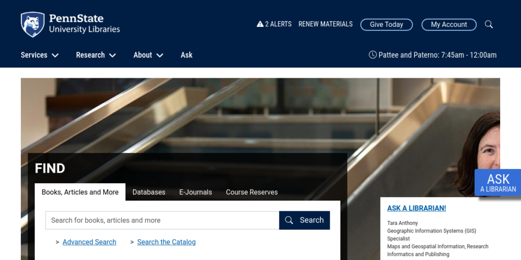 Library Website Design 13 Penn State University Libraries 1