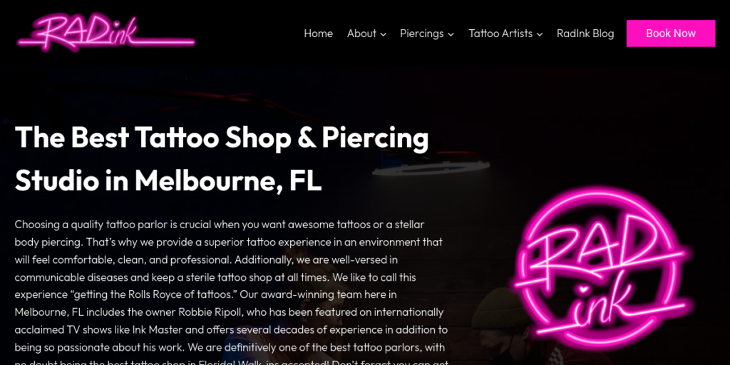 Tattoo Artist Website Design 11 Radink Florida