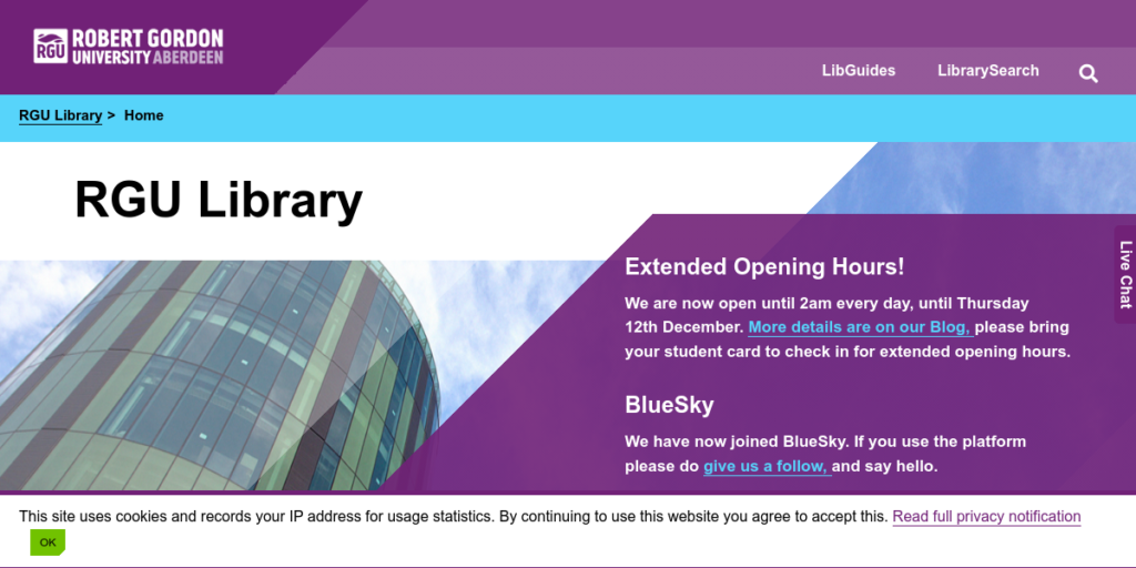 Library Website Design 1 Robert Gordon University Library 1