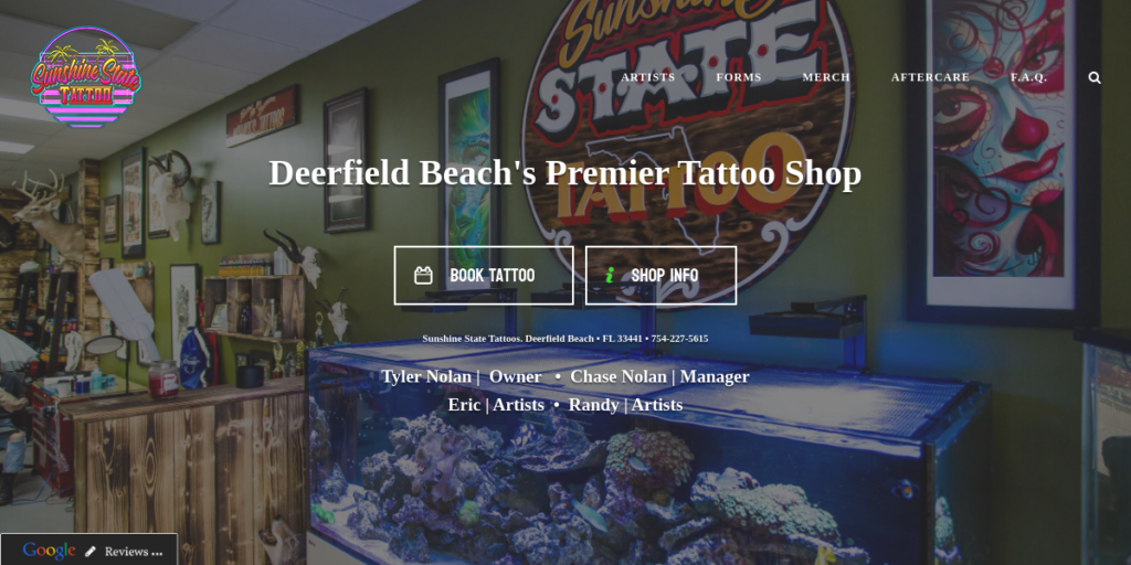 Tattoo Artist Website Design 6 Sunshine State Tattoo