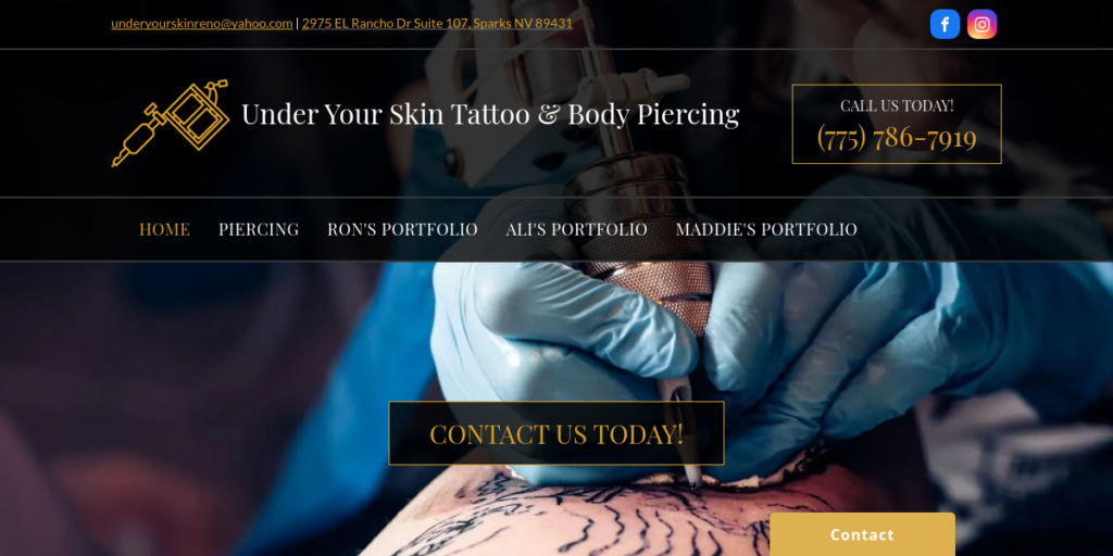 Tattoo Artist Website Design 28 Under Your Skinreno