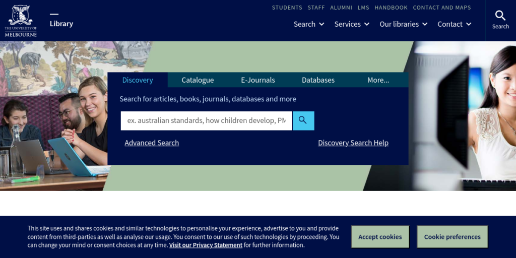 Library Website Design 12 University of Melbourne Library