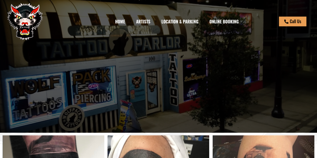 Tattoo Artist Website Design 24 Wolf Pack Tattoo